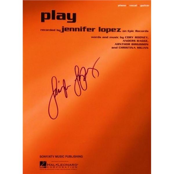 Jennifer Lopez signed sheet music