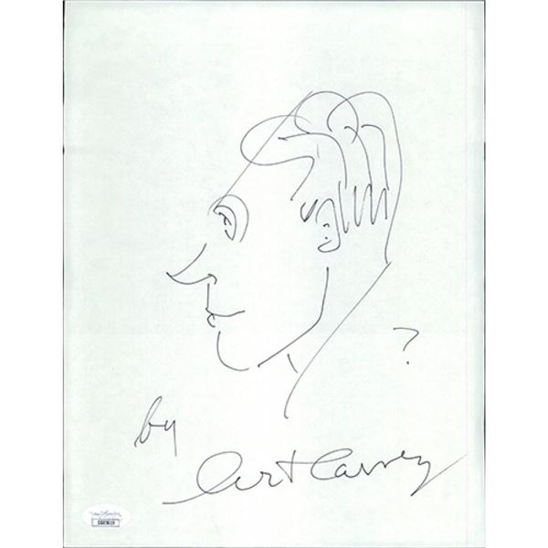 The Honeymooners Art Carney original signed sketch. JSA Authenticated