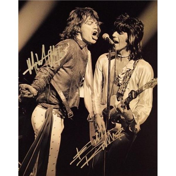Keith Richards and Mick Jagger facsimile signed promo photo