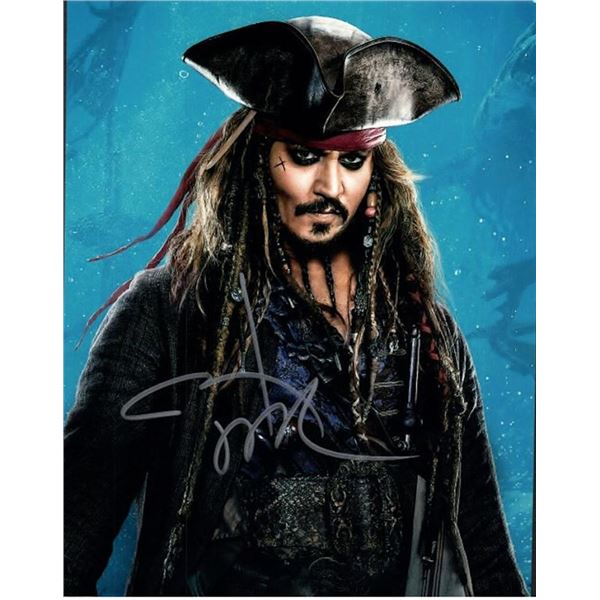 Pirates of the Carrbibean Johnny Depp facsimile signed movie photo