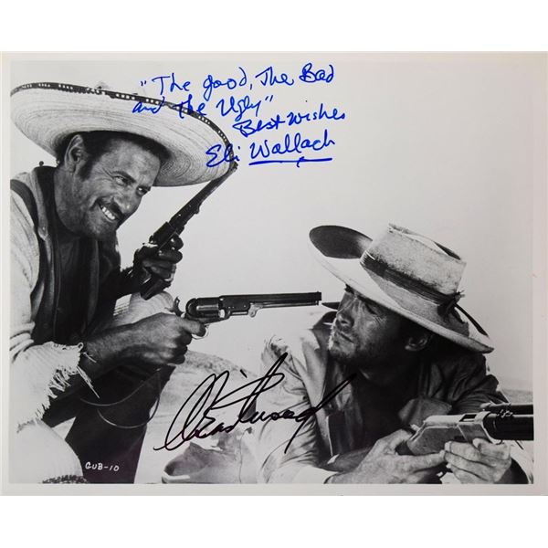 Clint Eastwood and Eli Wallach facsimile signed promo photo