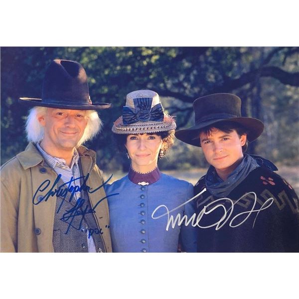 Back to the Future Michael J. Fox and Christopher Lloyd facsimile Signed Movie Photo