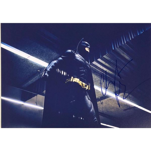 The Dark Knight Rises Christian Bale signed movie photo