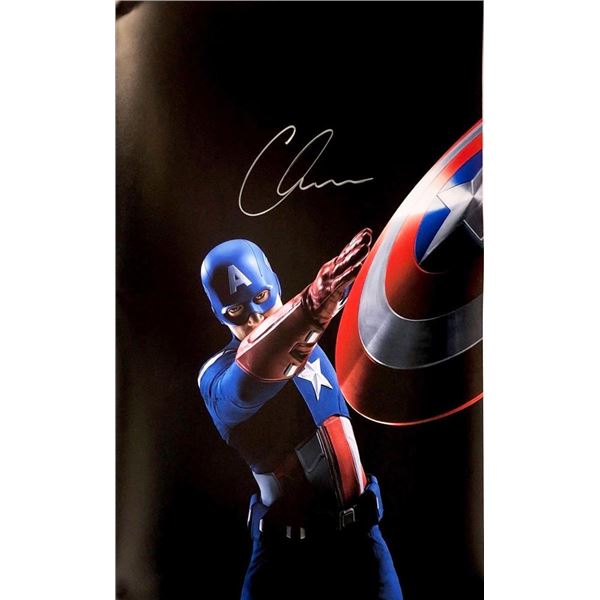 Captain America Chris Evans facsimile signed movie photo