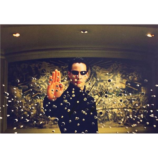 The Matrix Keanu Reeves facsimile signed movie photo