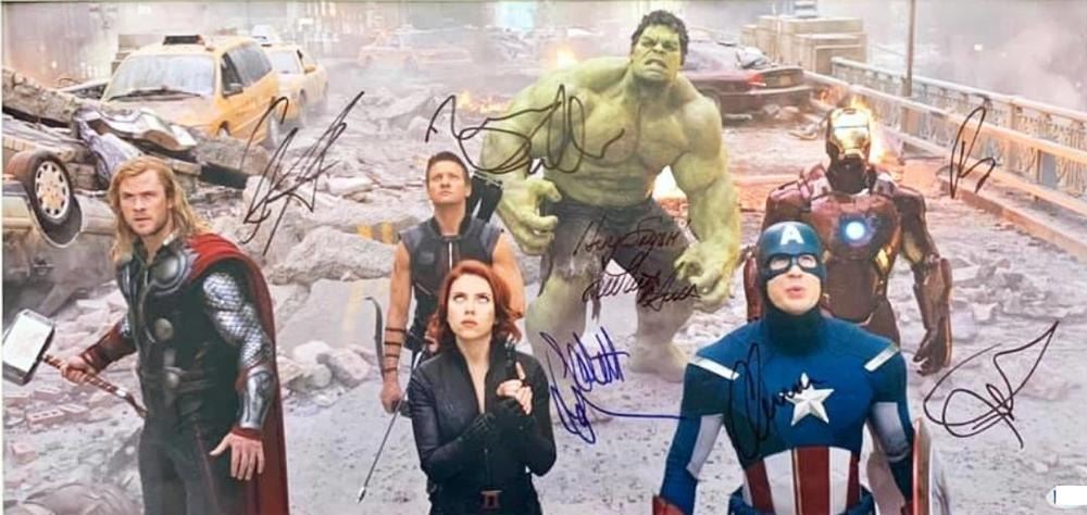 The Avengers cast facsimile signed movie photo