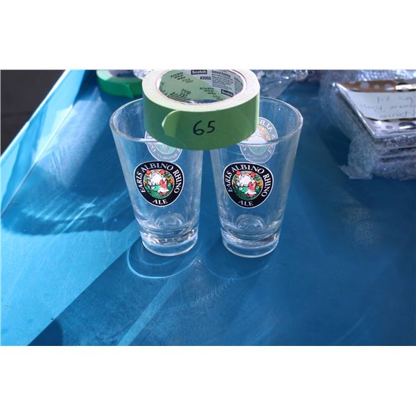 Two Albino Rhino Ale Glasses