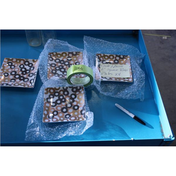 Four Crate & Barrel 6-inch square plates 