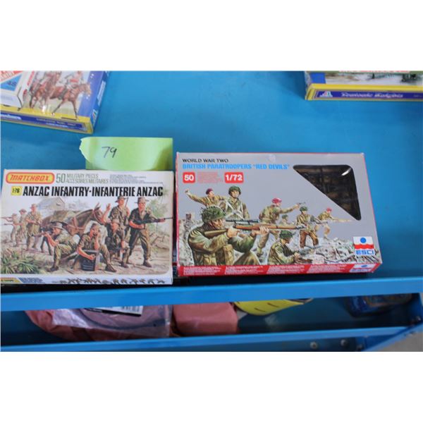 Six 1:72 scale  model kits, including various military themes