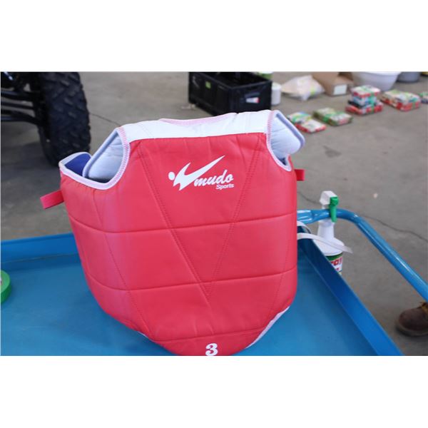 Reversible chest guard by Mudo Sports, suitable for Taekwondo or martial arts