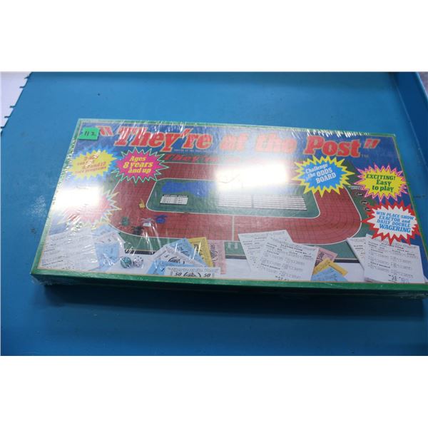 They're at the Post board game, focusing on horse racing and gaming fun for ages 8 and up. Packaged 