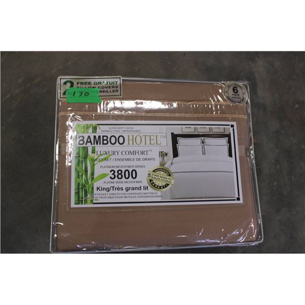 King-size Bamboo Hotel luxury comfort bed sheet set. 