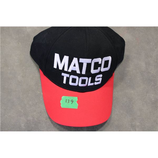Matco Tools black and red snapback hat featuring the company logo embroidered on the front