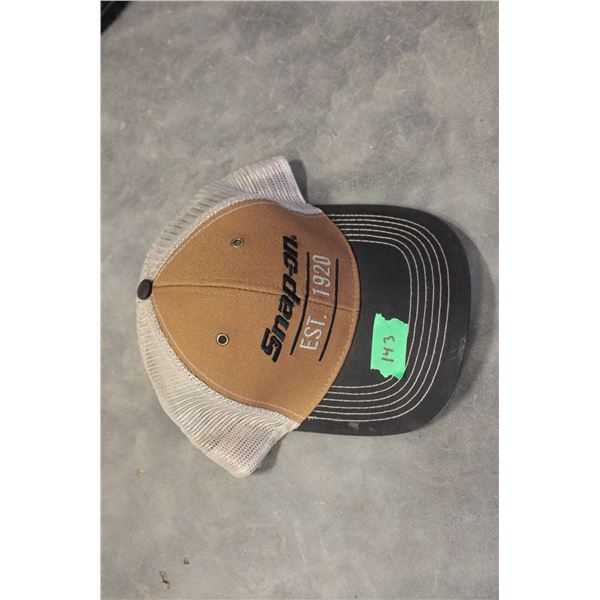 Snap-on logo baseball cap featuring a brown and black color scheme.