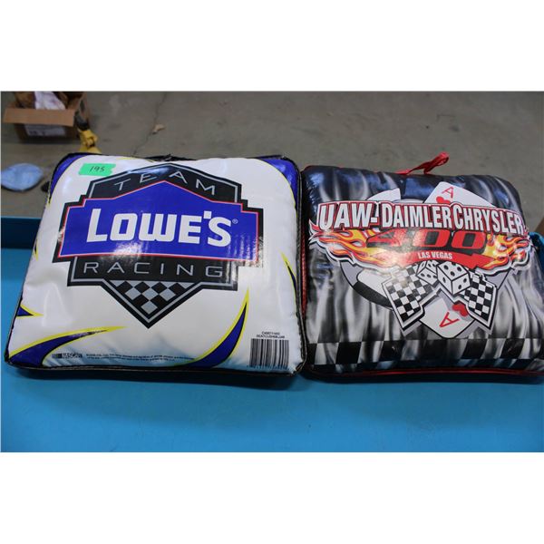 Two NASCAR-Themed Seat Cushions
