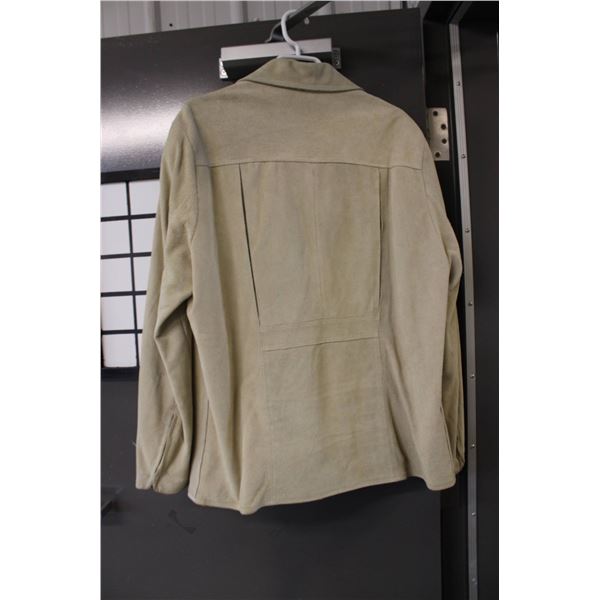 Beige genuine leather jacket Size  48