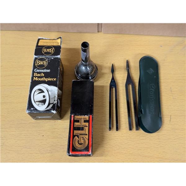 Hohner mouth organ, C, Germany, 2 tuning forks, Bach mouthpiece