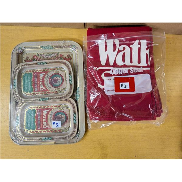 Watkins Heritage tray set, red banner
