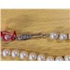 Image 4 : Faux pearl necklace, clasp marked SILVER