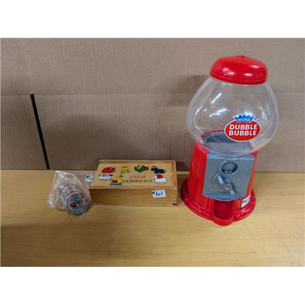 Double Bubble Gum Machine, Domino set, pogs