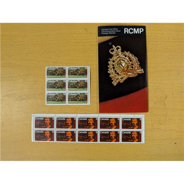 RCMP stamp pamphlet, 8 stamps 15 cent stamps, 1973