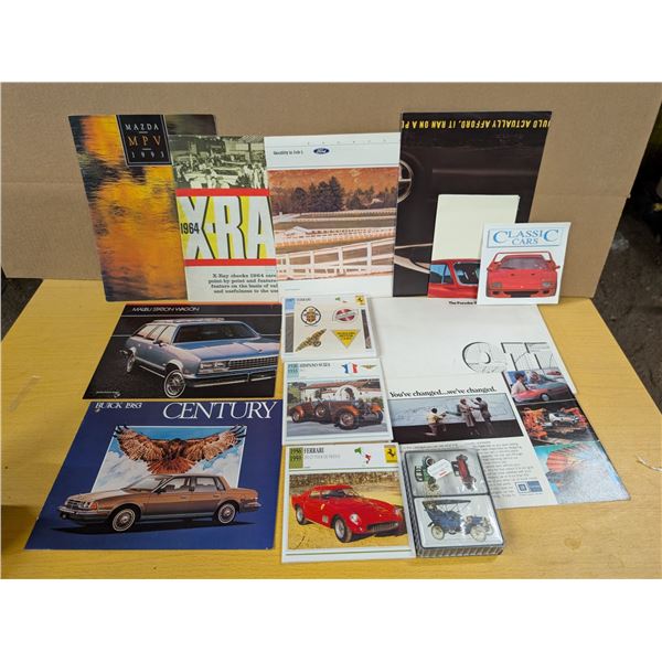 Lot of vehicle brochures and cards