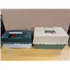 Image 1 : Tackle boxes, 2 Fishing Award Lapel pins