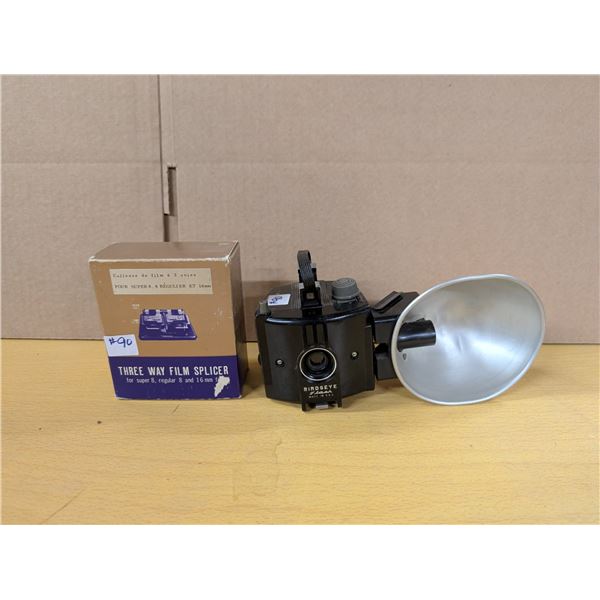 Birdseye Flash camera, and Three Way film splicer