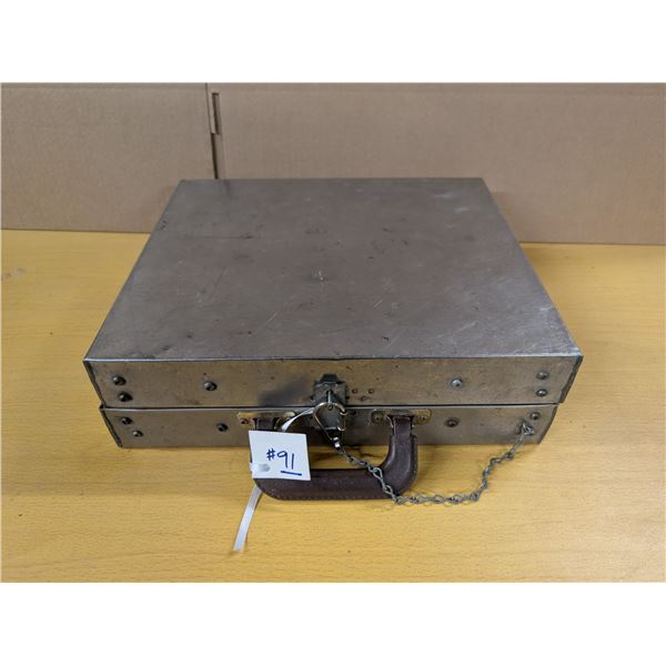 Metal storage box with lisence plates