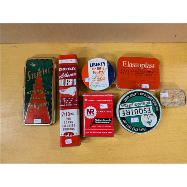 Lot of small tins