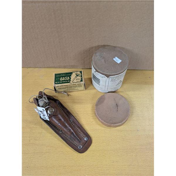BASA bakelite Hammer replacement faces, oil stove wick, plumb bob
