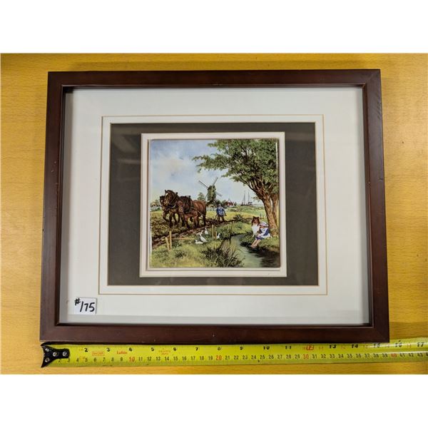 Framed tile, Dutch scene