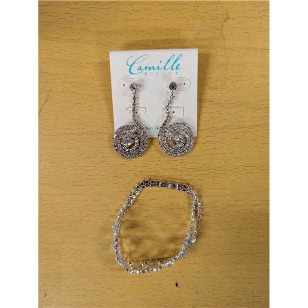 Camille Austrian crystal earring and bracelet set