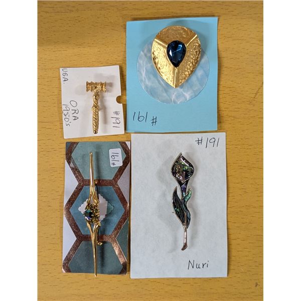 Lot of 4 broaches