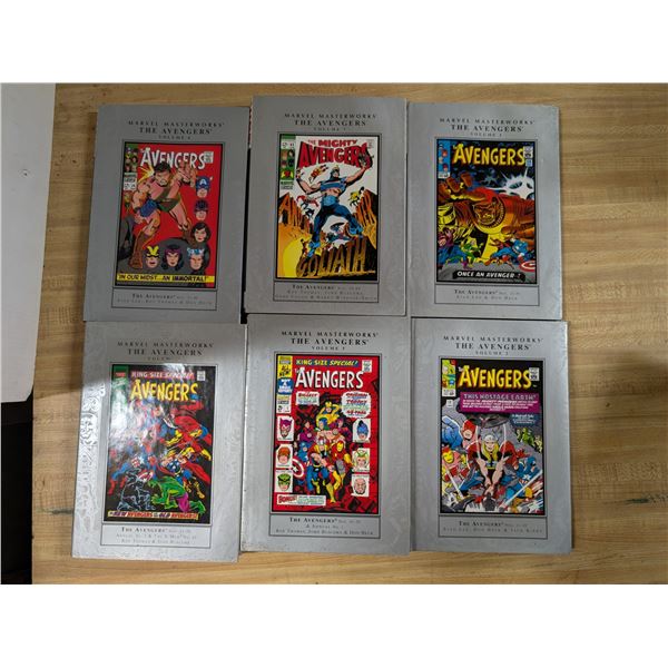 (6) Marvel Masterworks Hard Cover Collection Comic Books "The Avenger's"