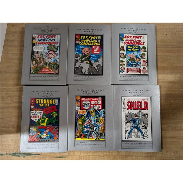 (6) Marvel Masterworks Hard Cover Collection Comic Books "Nick Fury" and "Sgt. Fury"
