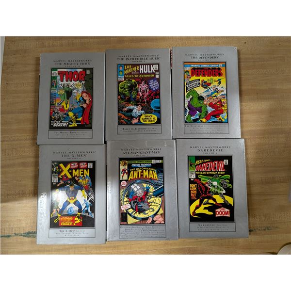 (6) Marvel Masterworks Hard Cover Collection Comic Books  (Variety Hero Collection)