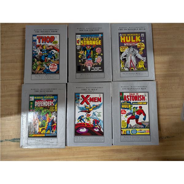 (6) Marvel Masterworks Hard Cover Collection Comic Books  (Variety Hero Collection)