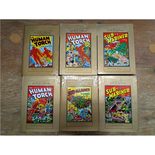 (6) Marvel Masterworks Hard Cover Collection Comic Books Golden Age "The Human Torch" and "Sub-Marin