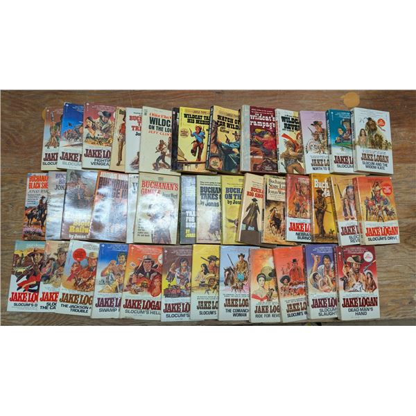 Box of Vintage Western Books As Shown