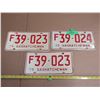 Image 1 : (3) 1975 Saskatchewan License Plate. (One is In Pair)
