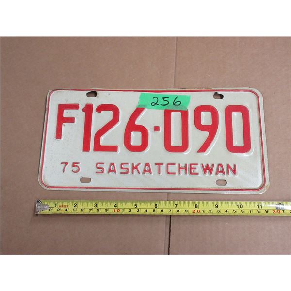 (1) 1975 Saskatchewan License Plate.