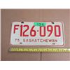 Image 1 : (1) 1975 Saskatchewan License Plate.