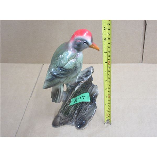 Porcelain Woodpecker Figurine - Height 10" - (No Chips)