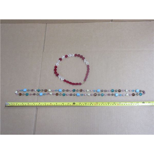 (2) Necklaces (1) 22" Long Multi Colour