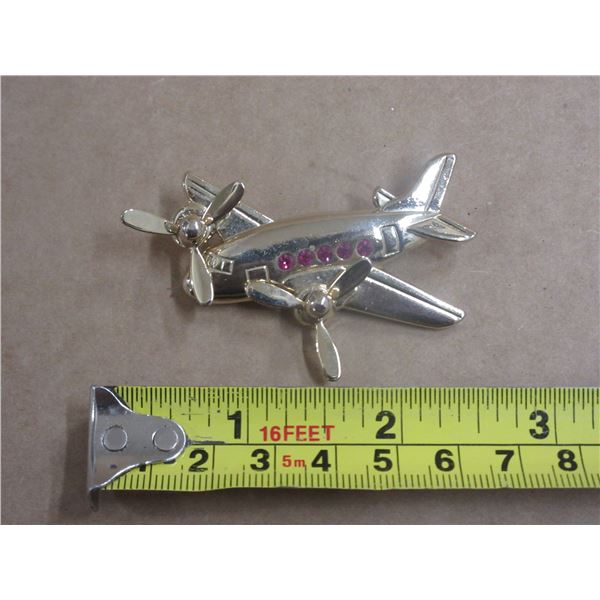 Large Airplane Brooch 2" Long.