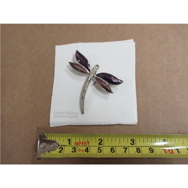 Dragon Fly Brooch Genuine Crystal.