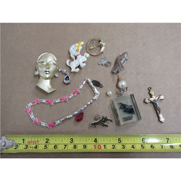 (4) Brooches, Pins, Bracelet, Pendants, Misc. Items, etc.