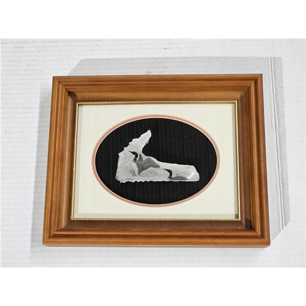 Framed Schrimshaw Art Piece