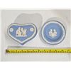 Image 1 : Blue Wedgewood heart shaped covered dish and small dish